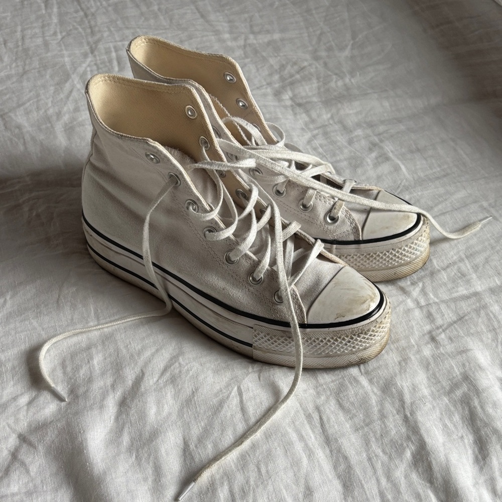 Converse White Platform Sneakers